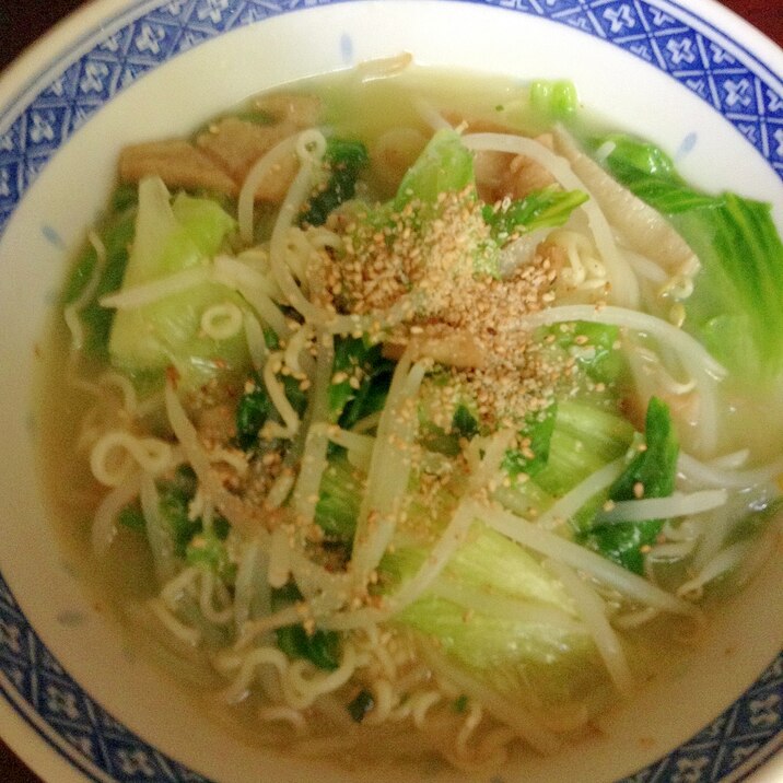 じゃこ天入りタンメン☆サッポロ一番塩ラーメン。